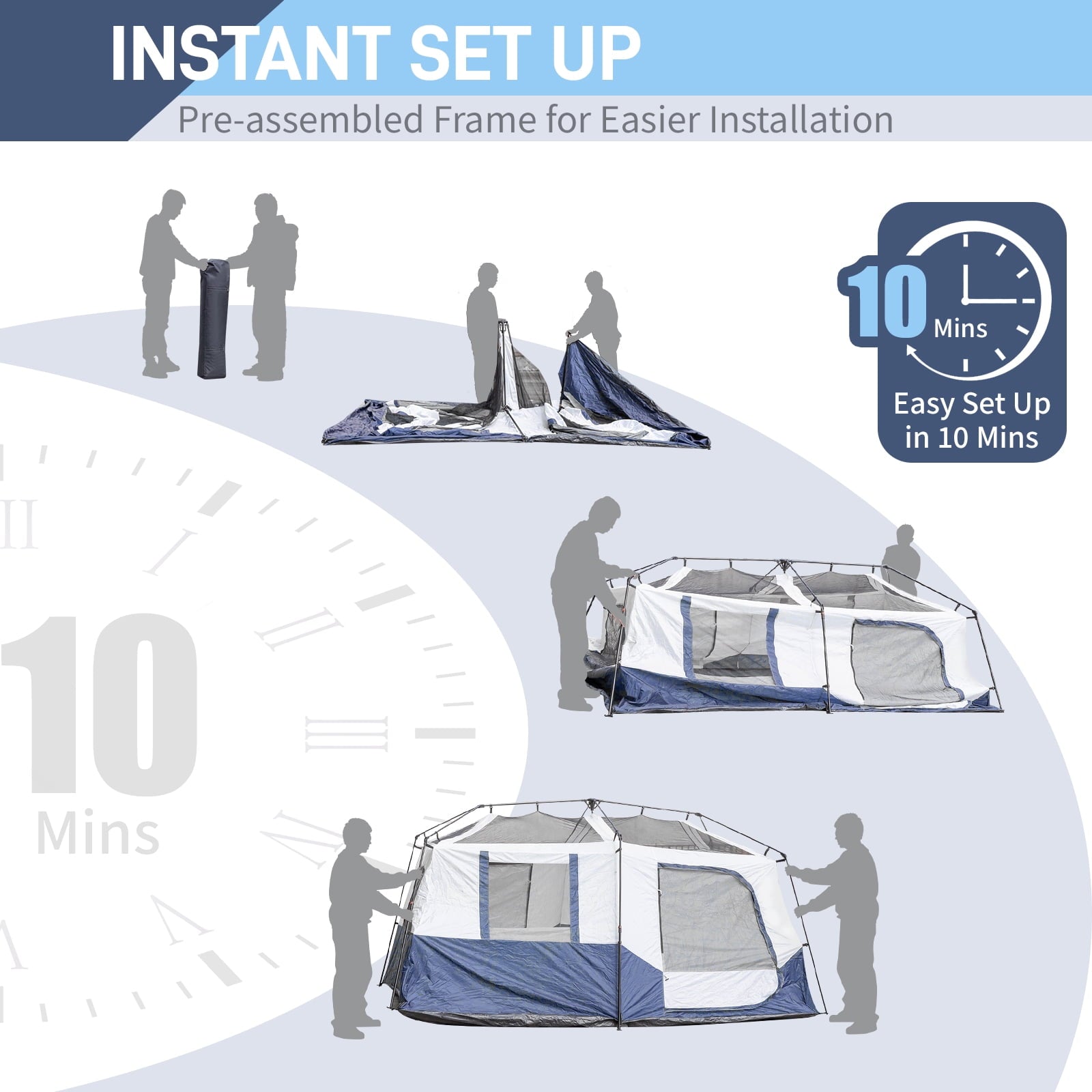 Ktaxon Camping Large Tent 14 Person Family Cabin Tents,2 Rooms,Straight Wall with Carry Bag